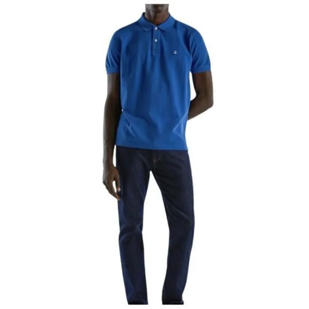 Banana Republic Polo Short Sleeve For Men Classic Cut Size L Royal Blue Embroide